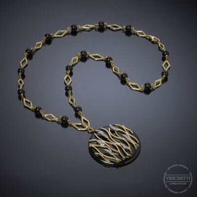 Fiamma, Hard stone and diamond necklace