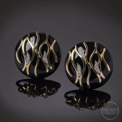 Fiamma, Hard stone and diamond earrings