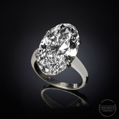Aurora, Remarkable oval cut diamond ring