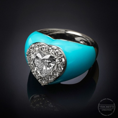 Valentina, Diamond and enamel ring