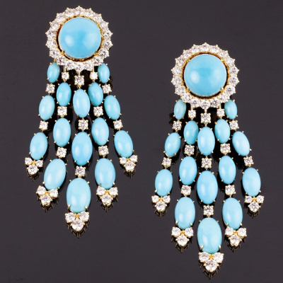 Augusta, Hard stone and diamond earrings