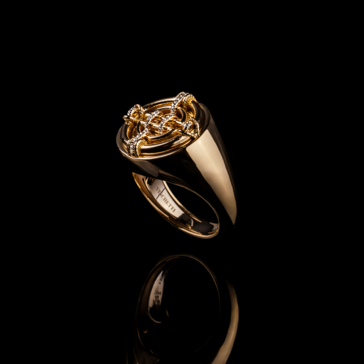 Oriente , Gold ring with brilliant-cut diamonds&nbsp;