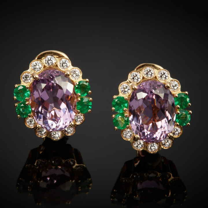 Ortensia, Coloured gem&nbsp;and diamond earrings