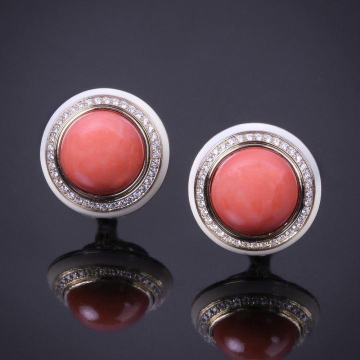 Dorian, Hard stone and diamond earrings