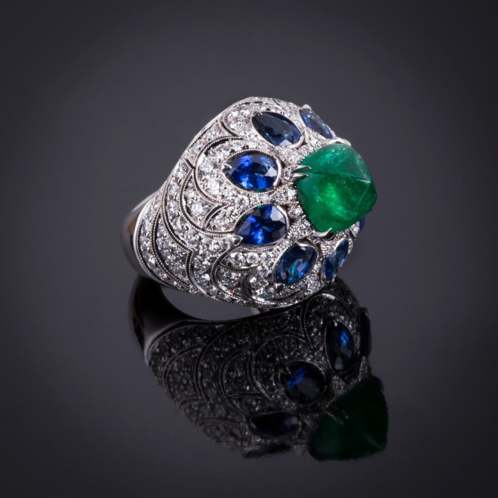 Dalida, Coloured
gem and diamond ring