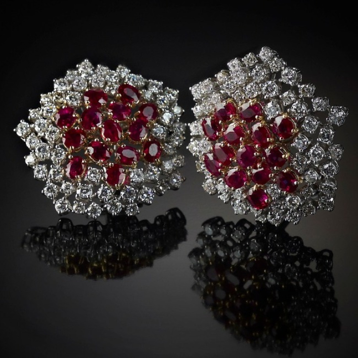 Lina, Coloured gem&nbsp;and diamond earrings
