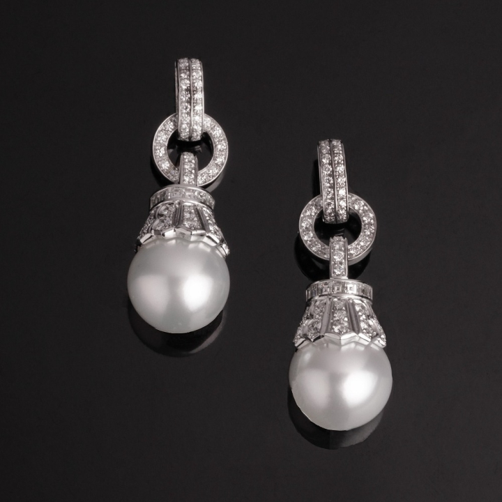 Anastasia, Pearl and diamond earrings