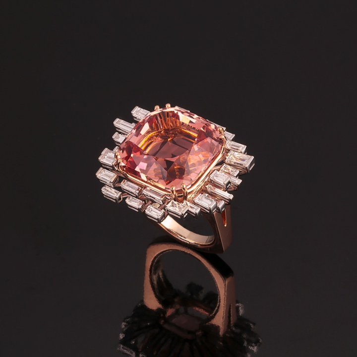 Andromeda, Coloured gem and diamond ring