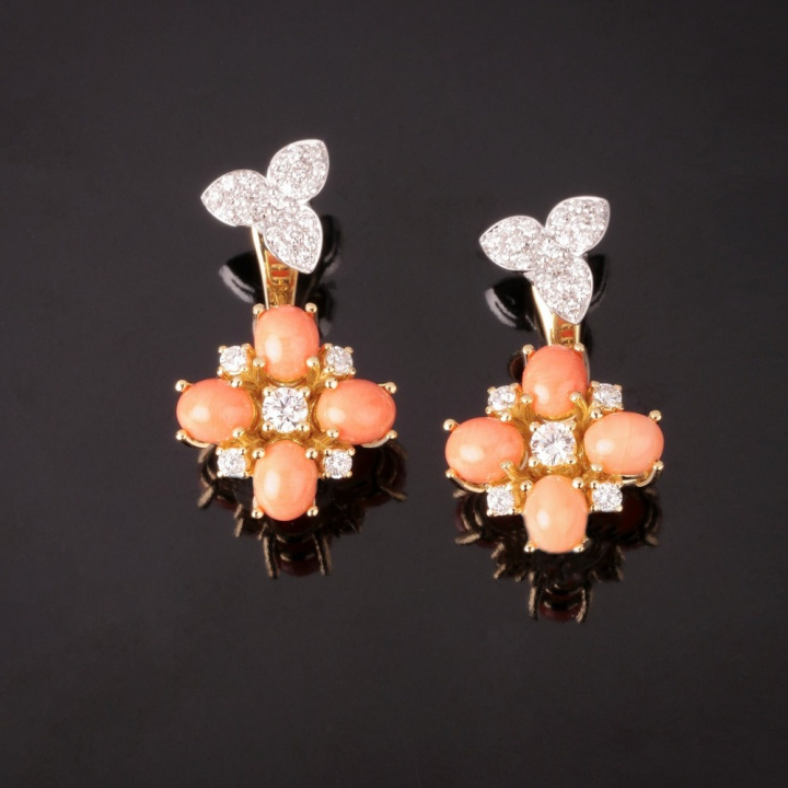 Fortuna, Hard stone and diamond earrings