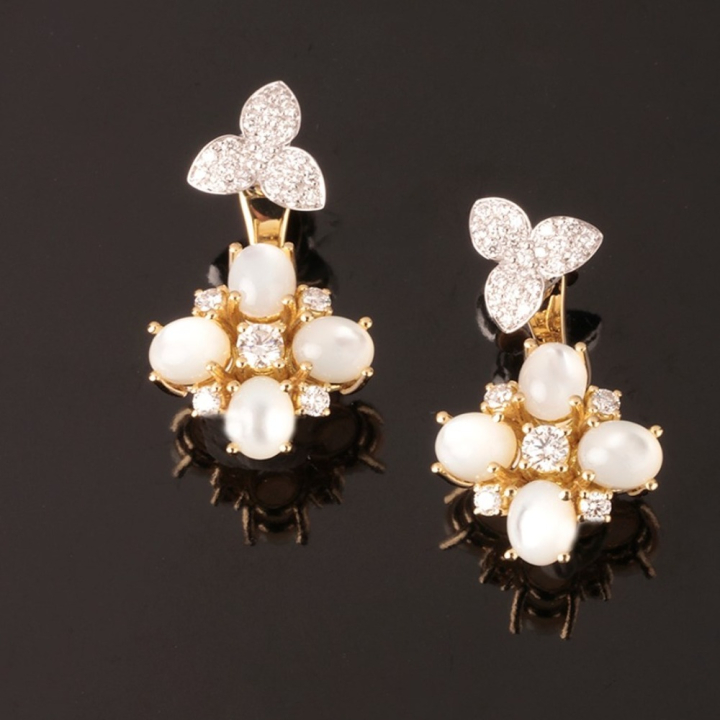 Fortuna, Hard stone and diamond earrings