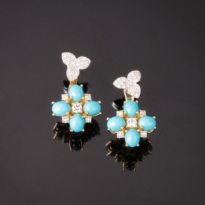 Fortuna, Hard stone and diamond earrings