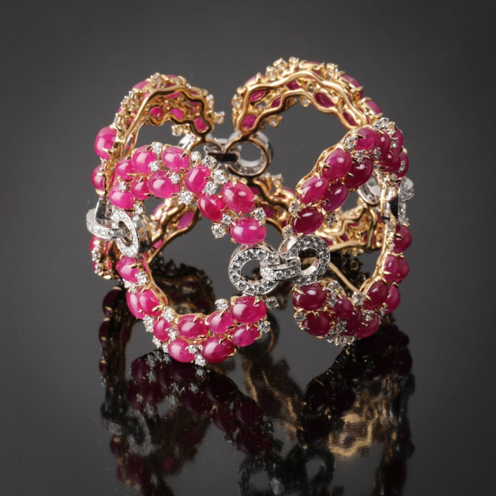 Magda, Colored gem and diamond bracelet