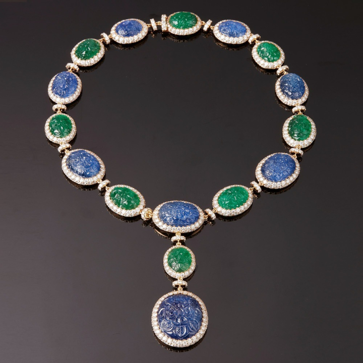 Maratea , Coloured
gem and diamond necklace