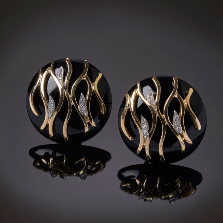 Fiamma, Hard stone and diamond earrings