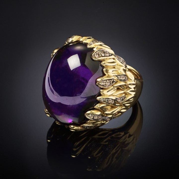 Intreccio, Coloured gem&nbsp;and diamond ring