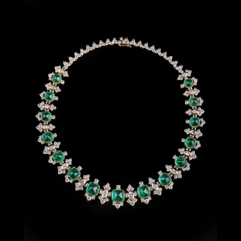 Eleonora, Necklace with colored gemstones and diamonds.