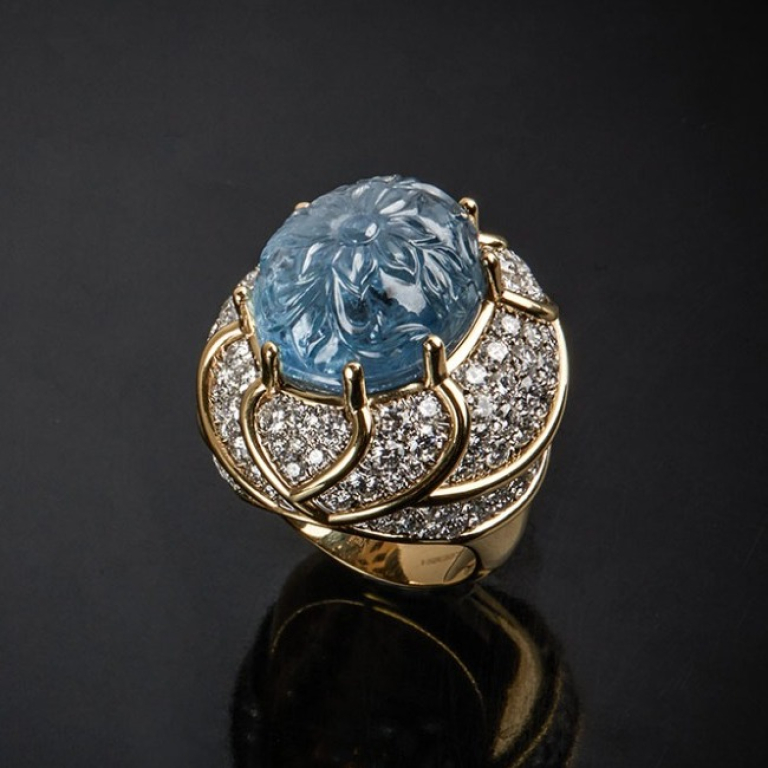 Turbante, Sapphire and diamonds ring