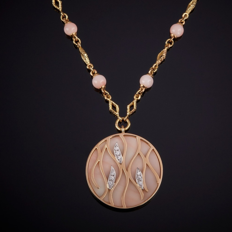 Fiammetta, Hard stone and diamond necklace