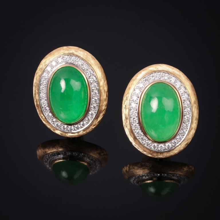 Candy, Hard stone and diamond earrings