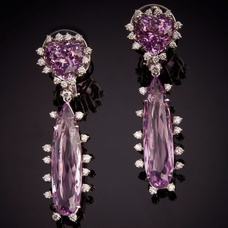 Elsa, Coloured gem and diamond earrings