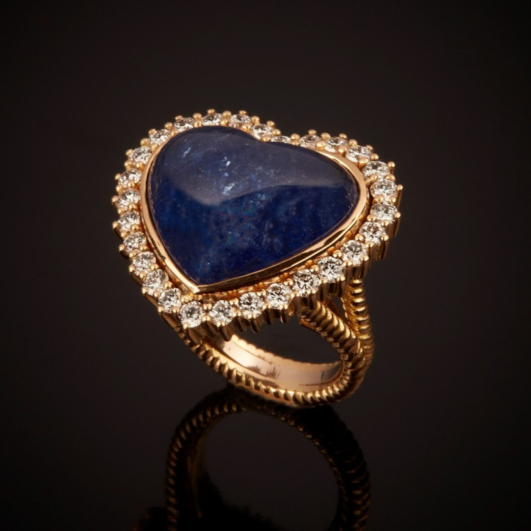 Emozione, Coloured gem and diamond ring