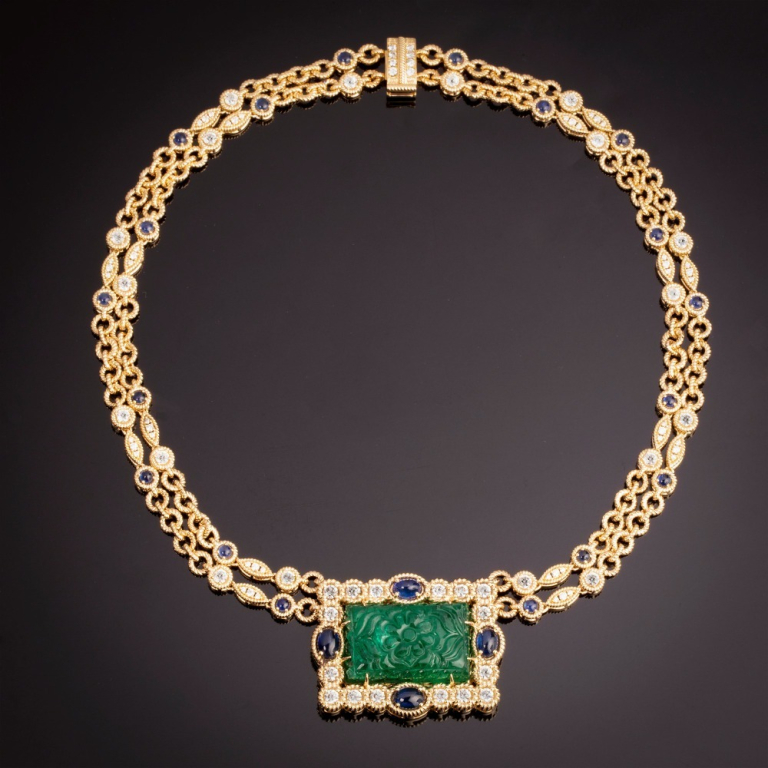 Marta, Coloured gem and diamond necklace