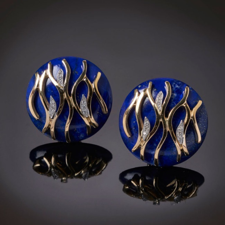 Fiamma, Hard stone and diamond earrings