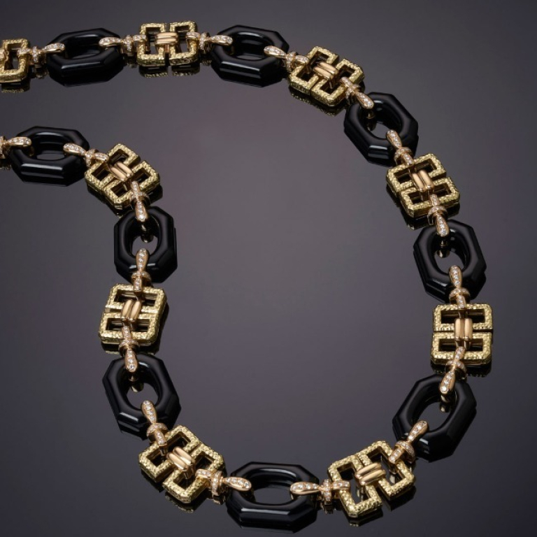 Mistero II, Hard stone and diamond necklace