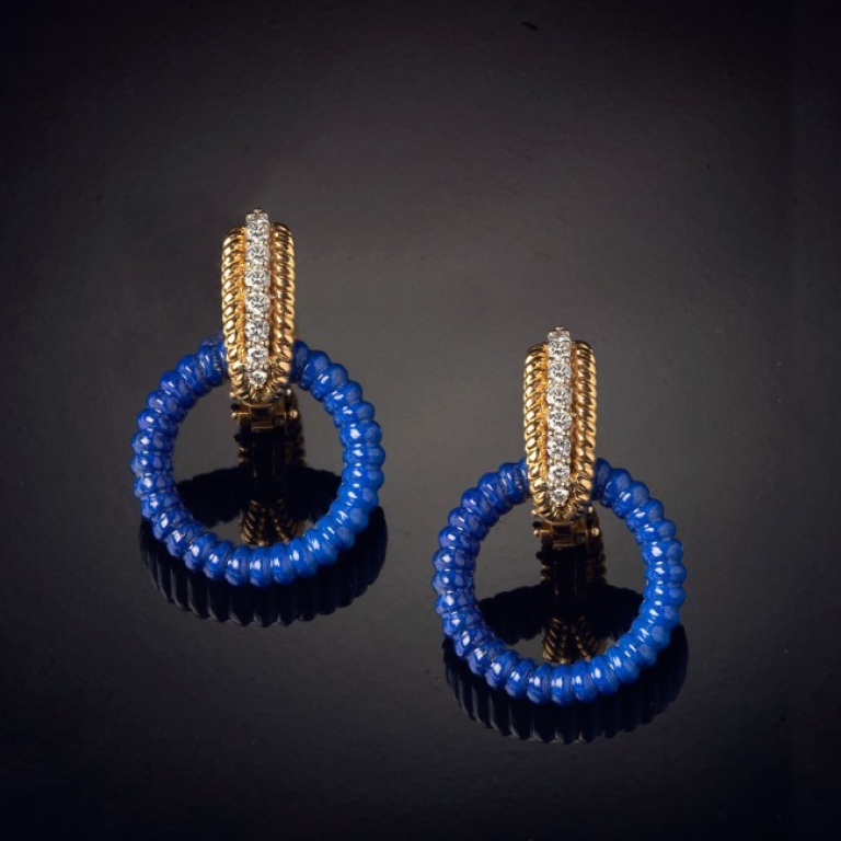 Vibrazioni, Hard stone and diamond earrings