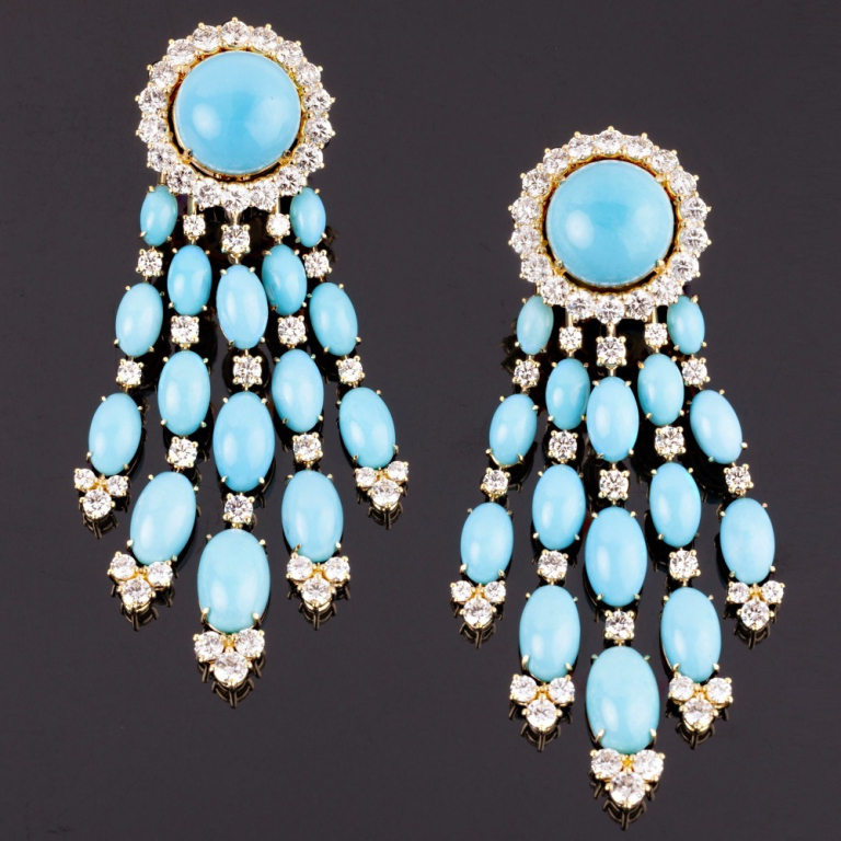 Augusta, Hard stone and diamond earrings