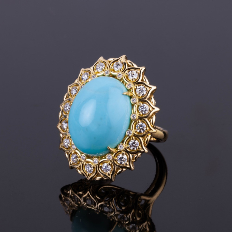 Elodie, Hard stone and diamond ring