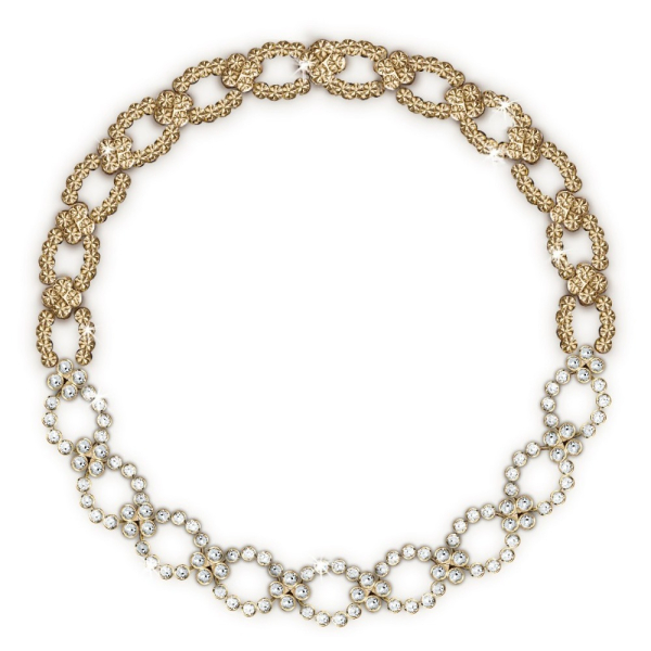 Arena  18 kt yellow gold necklace featuring brilliant cut diamonds.